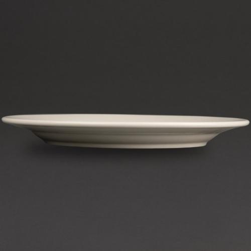 Olympia Ivory Wide Rimmed Plate - 250mm 10" (Box 12)