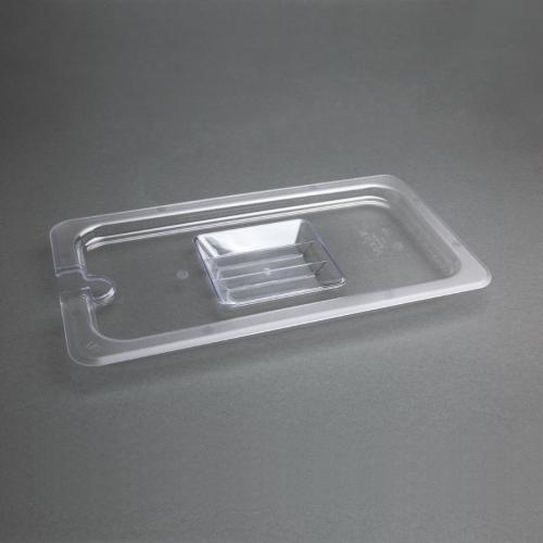 Vogue Clear Polycarbonate Notched Lid - GN 1/3