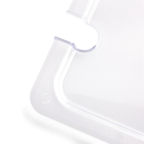 Vogue Clear Polycarbonate Notched Lid - GN 1/3