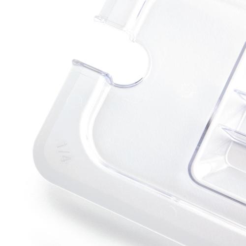 Vogue Clear Polycarbonate Notched Lid - GN 1/4