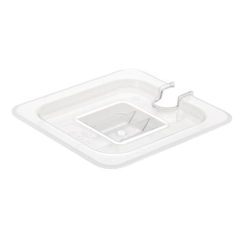 Vogue Clear Polycarbonate Notched Lid - GN 1/6