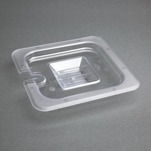 Vogue Clear Polycarbonate Notched Lid - GN 1/6