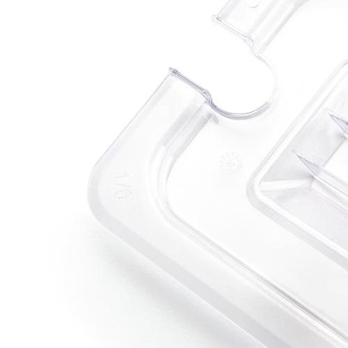 Vogue Clear Polycarbonate Notched Lid - GN 1/6
