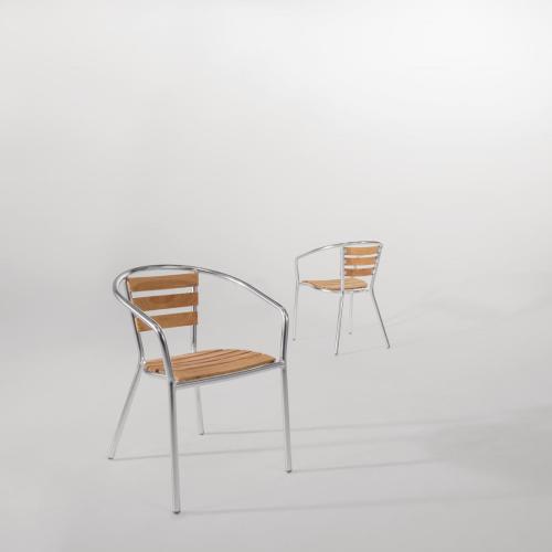 Bolero Arm Chair Alu. & Ash - 570x560x760mm (Pack 4)