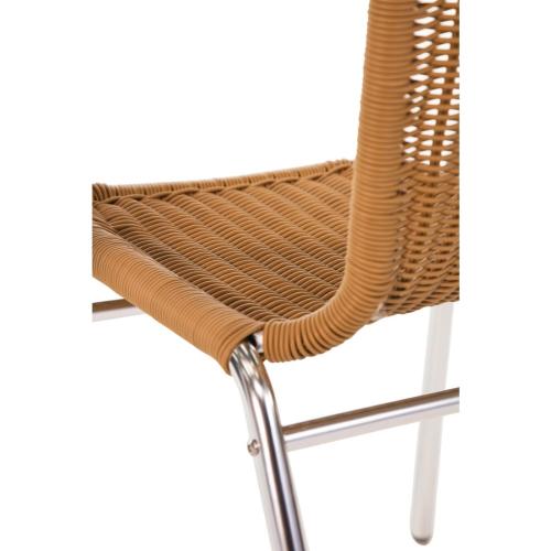 Bolero Wicker Chair with Aluminium Frame - Natural Finish (Pack 4)