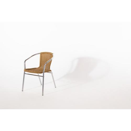 Bolero Wicker Chair with Aluminium Frame - Natural Finish (Pack 4)