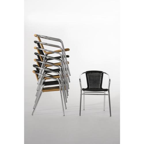 Bolero Wicker Chair with Aluminium Frame - Natural Finish (Pack 4)