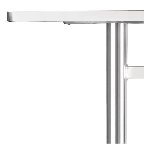 Bolero Rectangular Pedestal Table St/St Top & Alu. Rim - 1200x600mm