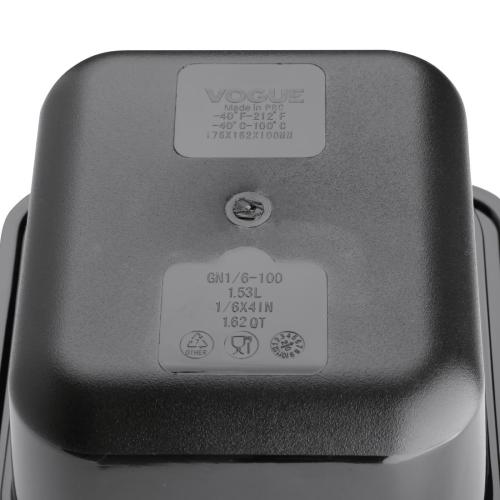 Vogue Black Polycarbonate - GN 1/6 100mm