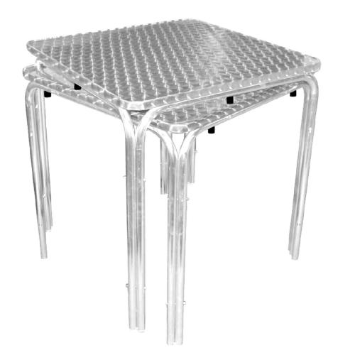 Bolero Square Stacking Bistro Table St/St Top - 700mm