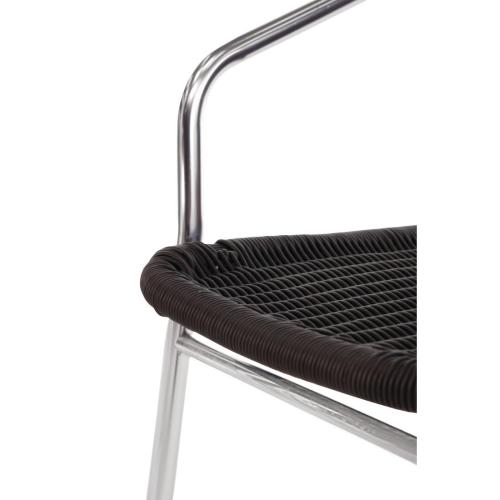 Bolero Wicker Chair with Aluminium Frame - Black Finish (Pack 4)