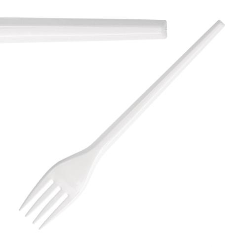 Fiesta Lightweight Plastic Fork White (Pack 100)