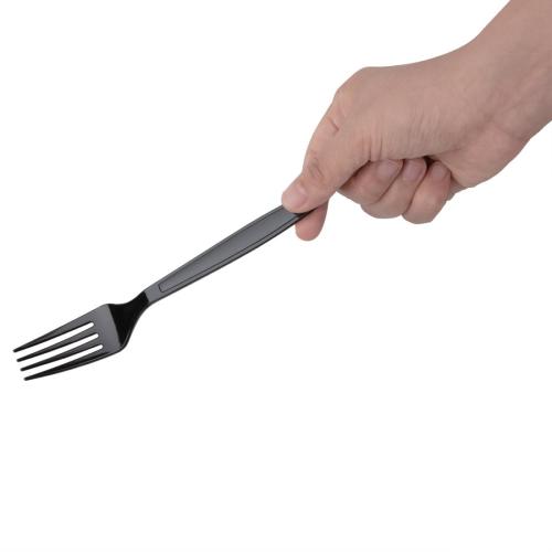 Fiesta Heavyweight Plastic Fork Black (Pack 100)