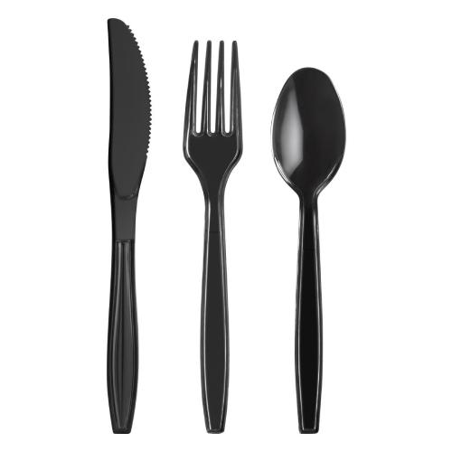 Fiesta Heavyweight Plastic Fork Black (Pack 100)