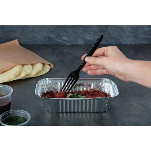 Fiesta Heavyweight Plastic Fork Black (Pack 100)