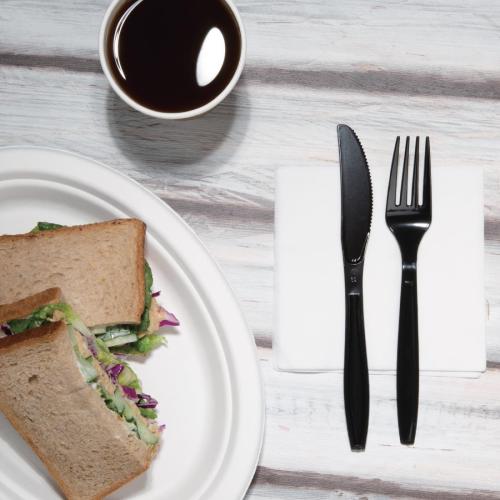 Fiesta Heavyweight Plastic Knife Black (Pack 100)