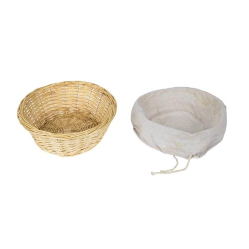 Olympia Wicker Basket with Removable Cloth Round - 90x230mm 3 1/2x 9"