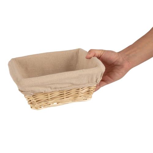 Olympia Wicker Basket with Removable Cloth Square - 100x230x230mm 4x 9x 9"