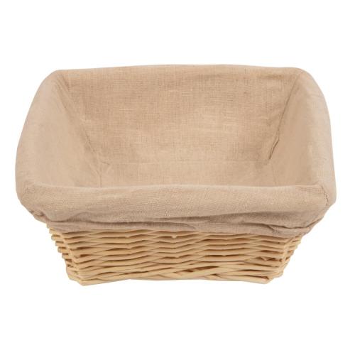 Olympia Wicker Basket with Removable Cloth Square - 100x230x230mm 4x 9x 9"