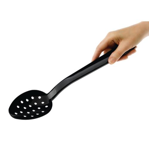 Matfer Bourgeat Exoglass Perforated Serving Spoon Black - 340mm (B2B)
