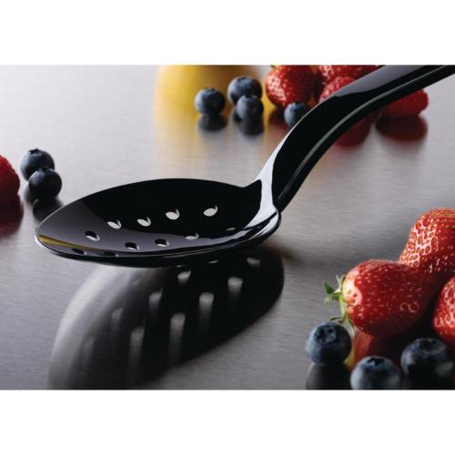 Matfer Bourgeat Exoglass Perforated Serving Spoon Black - 340mm (B2B)