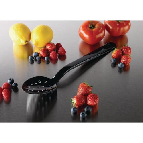Matfer Bourgeat Exoglass Perforated Serving Spoon Black - 340mm (B2B)