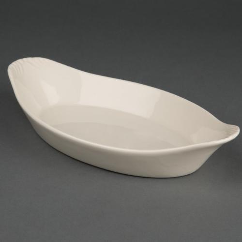 Olympia Ivory Oval Eared Dish - 140x260mm 5 1/2x10 1/4" (Box 6)