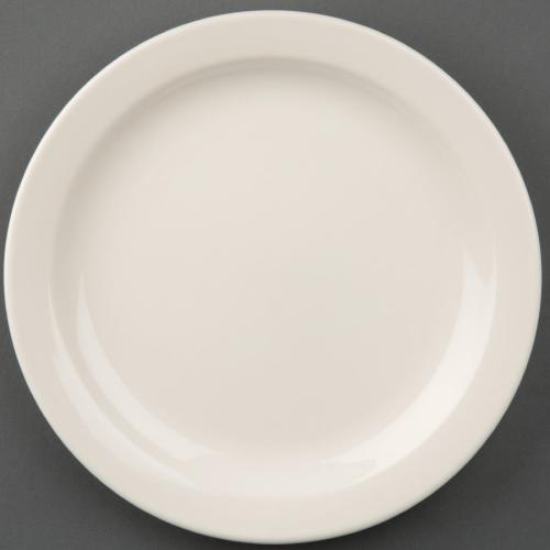 Olympia Ivory Narrow Rim Plate - 200mm 8" (Box 12)