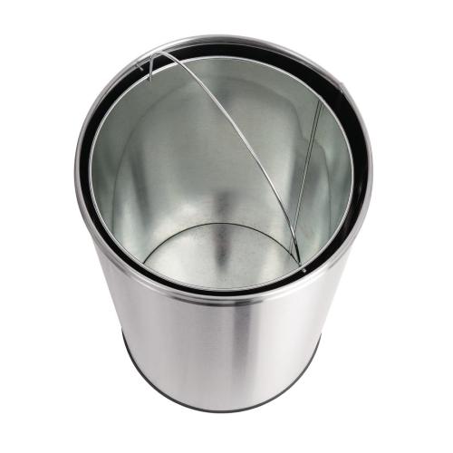 Bolero Bullet Bin Stainless Steel with Push Lid - 40Ltr