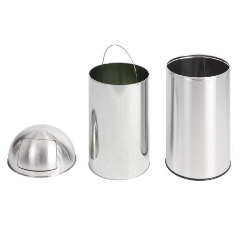 Bolero Bullet Bin Stainless Steel with Push Lid - 40Ltr