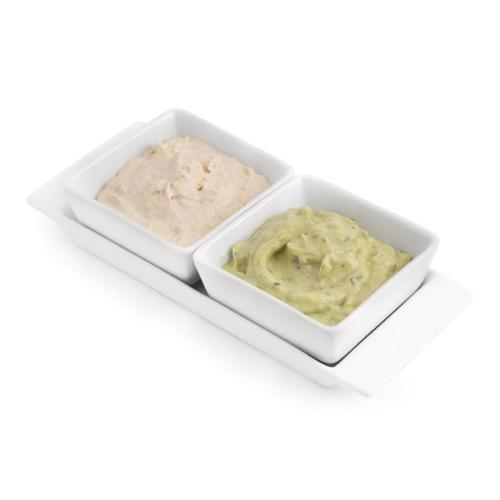 Olympia Whiteware 2 Section Dishes With Plate - 220x90mm 8 3/4x3 1/2" (Box 2)