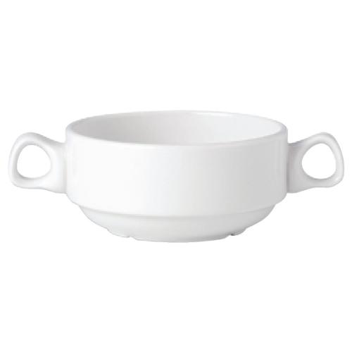 Simplicity White Stacking Soup Cup Handled - 28.5cl 10oz (Box 36) (B2B)