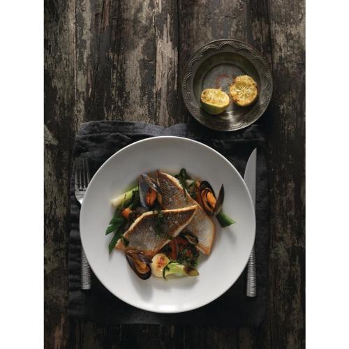 Monaco White Nouveau Bowl - 300mm 11 3/4" (Box 6) (B2B)