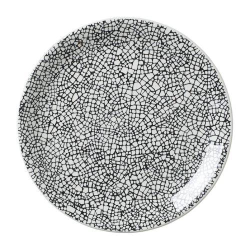 Steelite Ink Crackle Black Coupe Plate 15.25cm (6") (Box 12) (B2B)