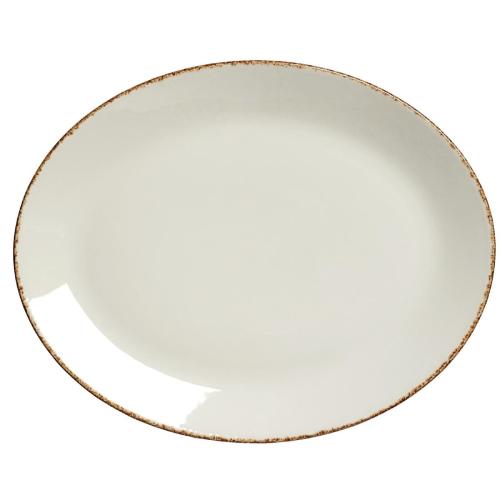 Steelite Brown Dapple Oval Plate Coupe - 34.25cm 13.5" (Box 12) (B2B)