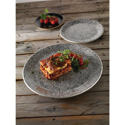 Steelite Ink Crackle Black Coupe Plate 30cm (11 3/4") (Box 12) (B2B)