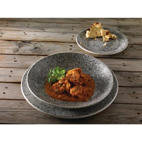 Steelite Ink Crackle Black Coupe Plate 25.25cm (10") (Box 12) (B2B)
