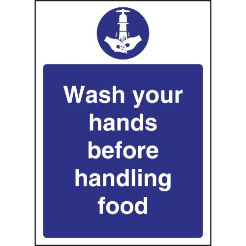 Vogue Wash Hands Sign - 300x200mm 11 3/4x7 3/4" (Self-Adhesive)