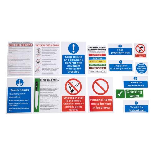Vogue Food Preparation Sign Pack (15 Notices) (Self-Adhesive)