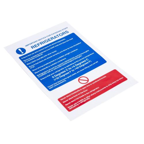 Vogue Refrigerator Guidelines - 300x200mm 11 3/4x7 3/4" (Self-Adhesive)