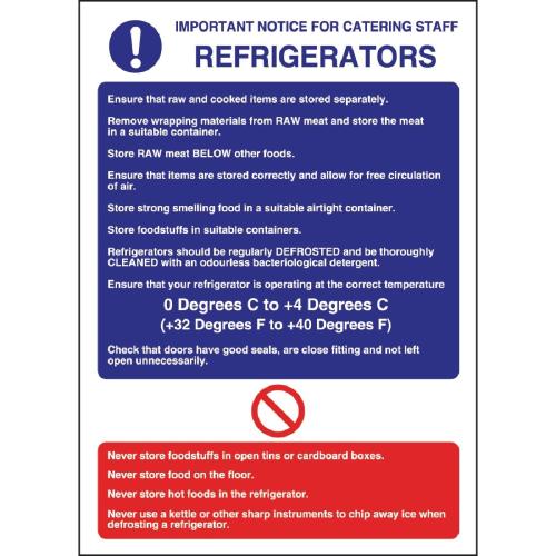 Vogue Refrigerator Guidelines - 300x200mm 11 3/4x7 3/4" (Self-Adhesive)