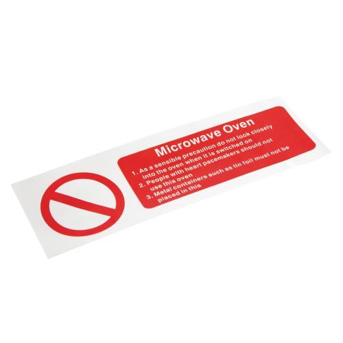 Vogue Microwave Safety Sign - 300x100mm 11 3/4x4" (Self-Adhesive)