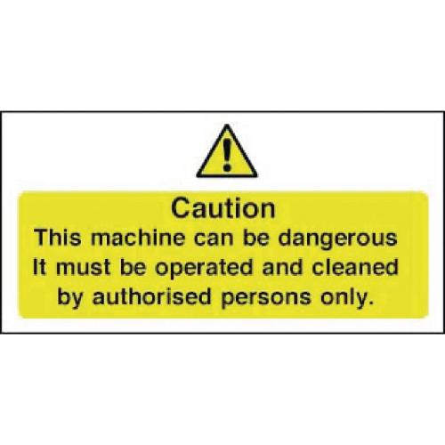 Vogue Dangerous Machine Sign - 200x100mm 8x4" (Self Adhesive)