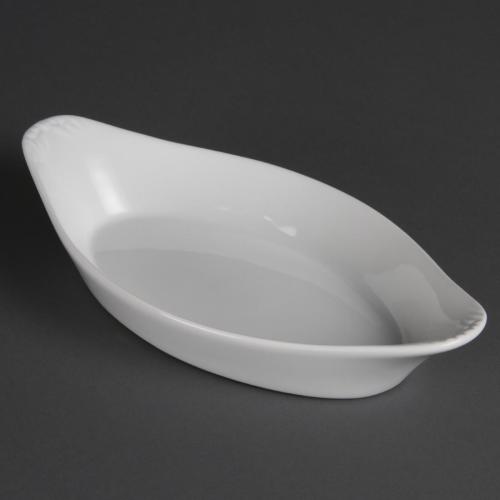 Olympia Whiteware Oval Eared Dish - 400ml 13 1/2fl oz (Box 6)
