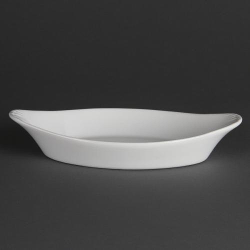 Olympia Whiteware Oval Eared Dish - 400ml 13 1/2fl oz (Box 6)