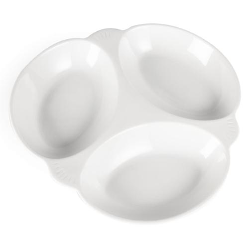 Olympia Whiteware Vegetable Dish 3 Section White - 250x250mm (Box 6)