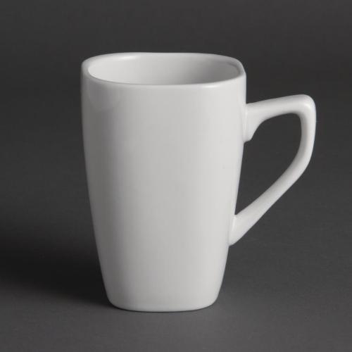 Olympia Whiteware Square Mug White - 284ml 9 3/5fl oz (Box 12)