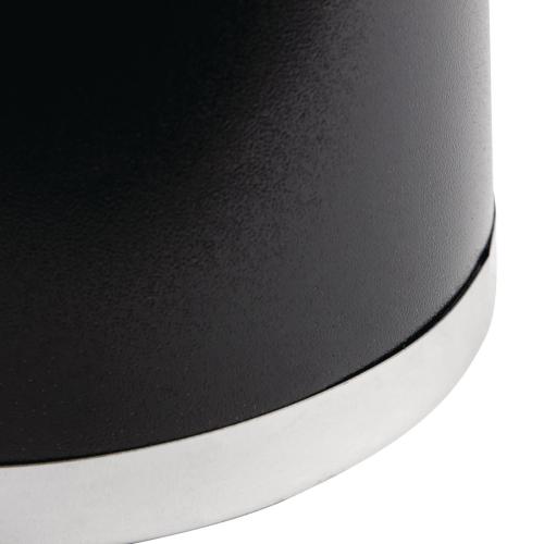 Bolero Black Waste Paper Bin with Silver Rim - 10.2Ltr