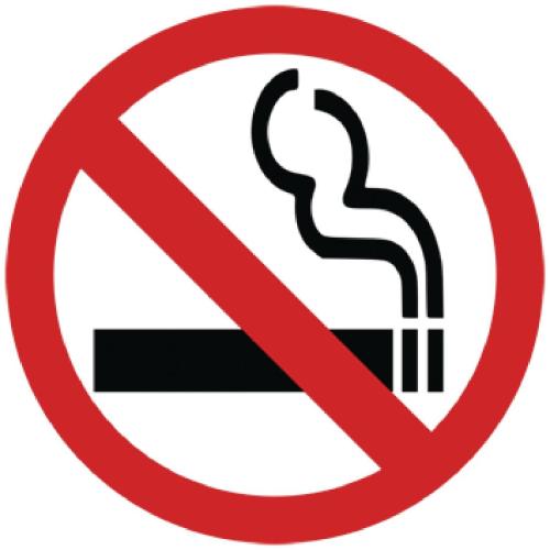 Vogue No Smoking Symbol Window - 100x100mm 4x4" (Self Adhesive)
