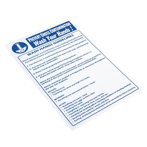 Vogue Cross Contamination Wash Hands - 300x200mm 11 3/4x7 3/4" (Self-Adhesive)